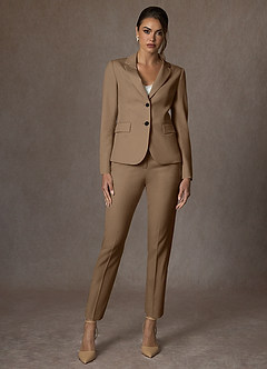 front Victoria Trøffel Raffineret vævet hellængde buksedragt