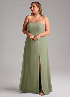 Azazie Wren Bridesmaid Dresses Pistachio A-Line Side Slit Chiffon Convertible Dress image10