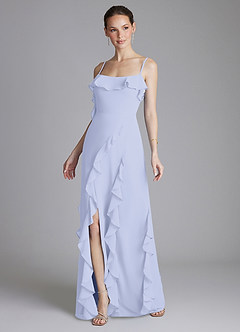 Azazie Malia Bridesmaid Dresses Lavender Sheath Ruched Chiffon Dress image1