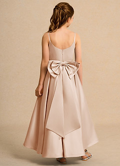 Azazie Sweets Junior Formal Flower Girl Dresses English Rose A-Line Pleated Matte Satin Dress image2