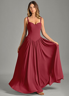 Azazie Evadina Suknie dla druhen Linia A Gorset Szyfon Do ziemi Sukienka image1