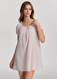front Camisón de algodón tejido con mangas abullonadas
