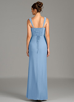 Azazie Agustina Bridesmaid Dresses Powder Blue Mermaid Corset Premium Stretch Jersey Dress image6