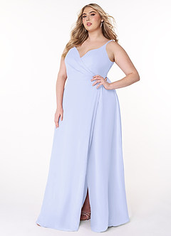 Azazie Lennon Brautjungfernkleider A-Linie Spitze Chiffon Kleid Lavendel image10