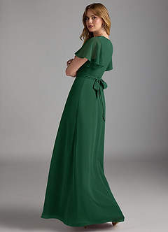 Azazie Zaniah Bridesmaid Dresses Dark Green A-Line Chiffon Dress image7