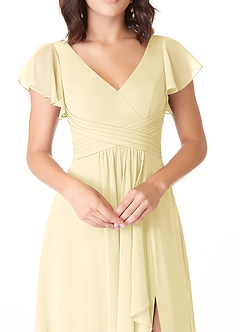 Azazie Omari Bridesmaid Dresses Lemon Sorbet A-Line Chiffon Dress image5