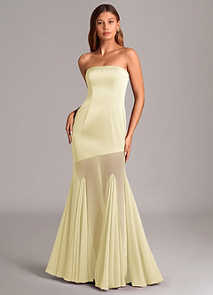Azazie Uma Bridesmaid Dresses Lemon Sorbet Mermaid Strapless Chiffon Convertible Dress image1