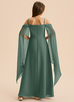 Azazie Moana Junior Linia A Pofałdowany Szyfon Długość podłogi Młodsza druhna Sukienka image5