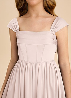 Azazie Hattie Junior Klä av A-Line i Stretch Satin Plisserad image9