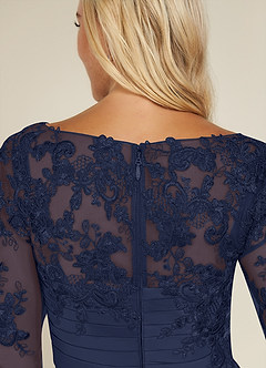 Azazie Alisondra Mother of the Bride Dresses Dark Navy Sheath Scoop Lace Lace Dress image7