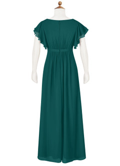 Azazie Daphne Junior Peacock A-Line Pleated Chiffon Dress image7