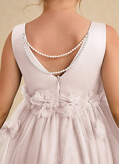 Azazie Lux Flower Girl Dresses Rose Petal A-Line Beaded Tulle Dress image6