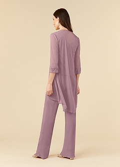 Azazie Frances Mother of the Bride Dresses Dusty Rose Jumpsuit/Pantsuit Scoop Mesh Dress image4