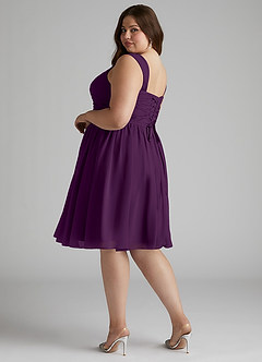 Azazie Angie Bridesmaid Dresses Grape A-Line Corset Chiffon Dress image12
