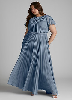 Azazie Kara Abiti da damigella modesti Abito A-Line Plissettato Chiffon Floor-Length image11