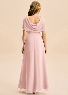 Azazie Emma Junior Powder Pink A-Line Pleated Chiffon Dress image2