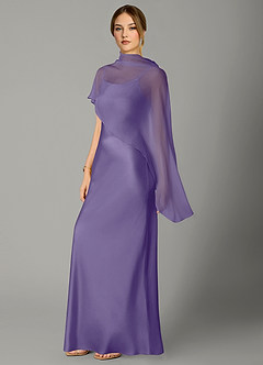 Azazie Jaleesa Vestidos de damas de honor Vestido Tahití de Satén Elástico de Línea A con Cuello alto image4