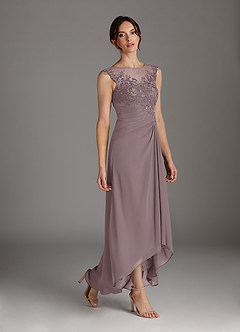 Azazie Endora Mother of the Bride Dresses Dusk A-Line Scoop Lace Chiffon Dress image3