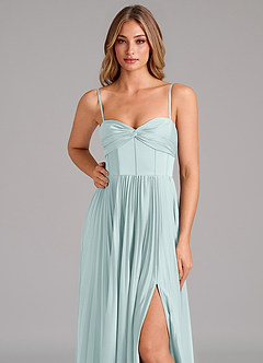 Azazie Tyla Bridesmaid Dresses Mist A-Line Sweetheart Neckline Stretch Satin Dress image8
