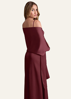 front Azazie Bijpassende Kleur Stretch Satijnen Sjaal