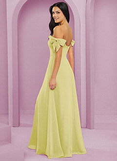 Barbie ♥ Azazie Brautjungfernkleider Wandelbar A-Linie Schulterfrei Chiffon Kleid Zitronensorbet image6