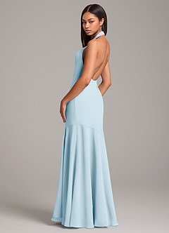 Azazie Lorena Bridesmaid Dresses Sky Blue Mermaid Pleated Chiffon Dress image6