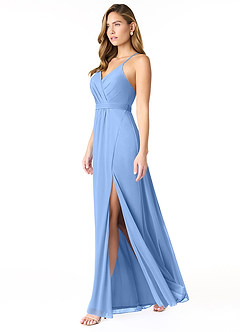 Azazie Luxy Bridesmaid Dresses A-Line Pleated Mesh Floor-Length Dress image2
