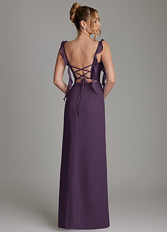 Azazie Jessamine Bridesmaid Dresses Plum Mermaid Corset Chiffon Dress image8