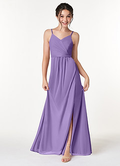 Azazie Luxy Junior Tahiti Pleated Mesh Dress image1