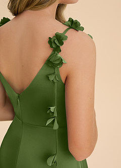 Azazie Gumdrop Junior Robe Empire en Satin extensible Plissée Genévrier image6