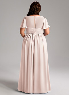 Azazie Verna Maternity Bridesmaid Dresses A-Line V-Neck Ruched Chiffon Floor-Length Dress image12