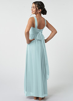 Azazie Kora Junior Mist A-Line Pleated Chiffon Dress image4