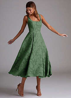 Adelie Eucalyptus A-line Midi Dress image3