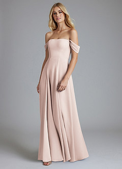 Azazie Seriana Brudtärnklänningar Klä av A-Linje i Chiffong Av axeln Rosenblad image1