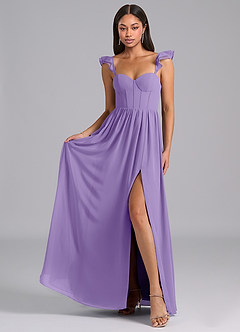 Azazie Denisse Abiti da Damigella Abito A-Line in Chiffon Increspato Tahiti image4