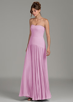 Azazie Yuliana Abiti da Damigella Abito A-Line in Chiffon Senza Spalline Rosa Confetto image5