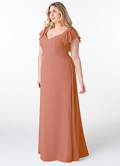 Azazie Syenna Bridesmaid Dresses MAI TAI A-Line Ruched Chiffon Dress image8