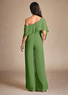 Azazie Halima Abiti per la Madre della Sposa Abito Tuta Pantaloni in Chiffon Spacco Laterale Basilico image3