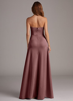 Azazie Wren Bridesmaid Dresses Vintage Mauve A-Line Strapless Stretch Satin Convertible Dress image5
