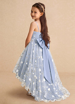 Azazie Celia Flower Girl Dresses Ice A-Line Spaghetti Strap Tulle Dress image1