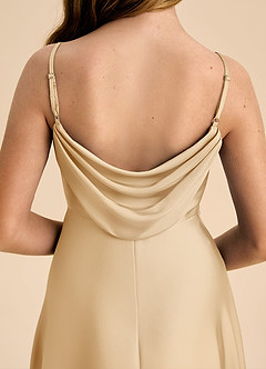 Azazie Bug Junior Linia A Pofałdowany Satyna elastyczna Długość podłogi Młodsza druhna Sukienka image8