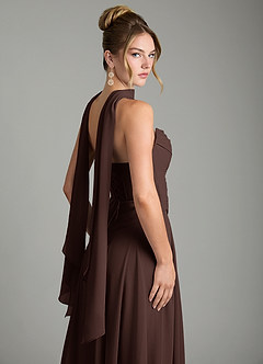 Azazie Gabriela Bridesmaid Dresses Ganache A-Line Corset Chiffon Dress image12
