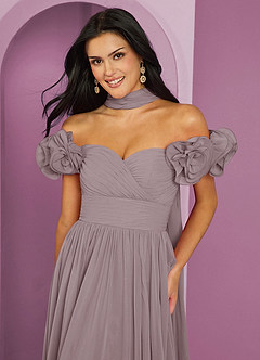 Barbie ♥ Azazie Bridesmaid Dresses Dusk A-Line Off the Shoulder Chiffon Convertible Dress image5