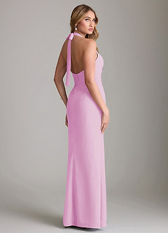 Azazie Valerie Bridesmaid Dresses Candy Pink Mermaid Pleated Chiffon Dress image2