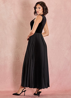 Lilith Black Pleated Maxi Dress image2