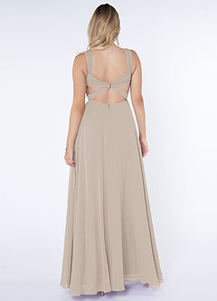 Azazie Nahrin Bridesmaid Dresses Frost A-Line V-Neck Pleated Chiffon Dress image2