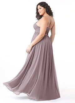 Azazie Aaida Bridesmaid Dresses Dusk A-Line Corset Chiffon Dress image10