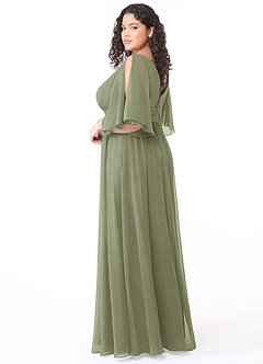 Azazie Temeka Bridesmaid Dresses Pistachio A-Line Ruched Chiffon Dress image10