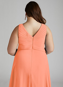 Azazie Flora Bridesmaid Dresses Sunset A-Line Pleated Chiffon Dress image14