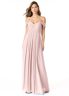 Azazie Kaitlynn Brautjungfernkleider Wandelbar Empire Gerafft Chiffon Kleid Zartrosa image2